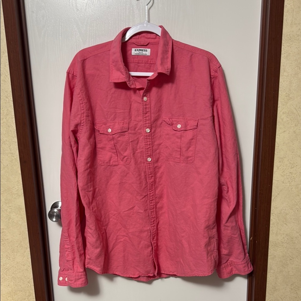 Express Pink Button-Up Men’s Shirt Size XL